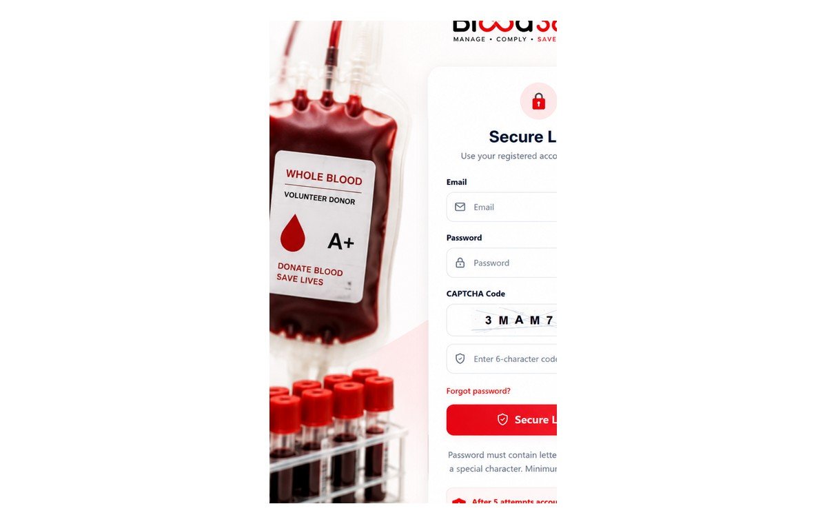 Blood bag and blood sample laboratory presentation